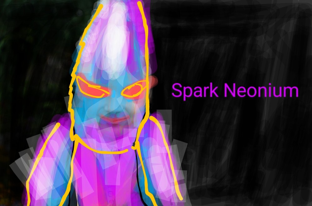 Create meme: neon, spark, spark ar