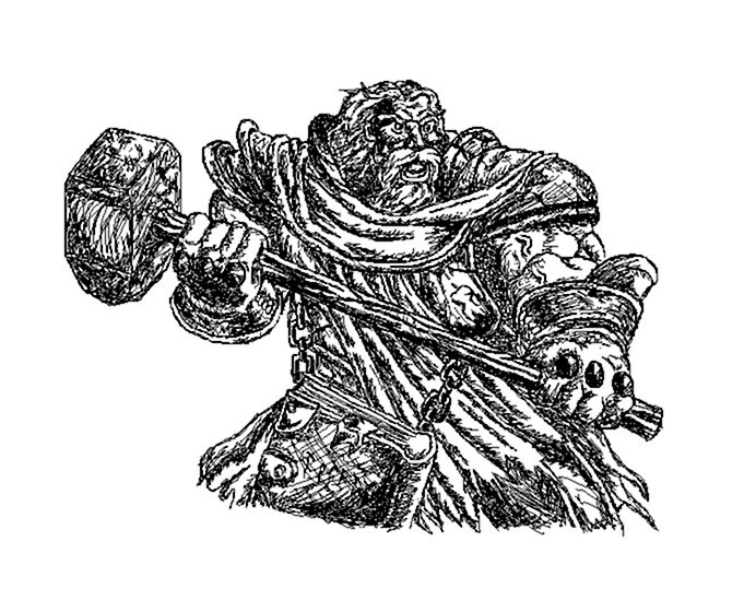 Create meme: Dwarf drawing, Sketch warrior, warhammer priest sigmar