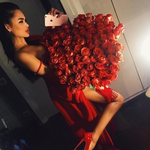 Create meme: girl with a bouquet