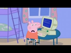 Создать мем: свинка пеппа компьютер, пеппа свинка пеппа, пеппа пеппа