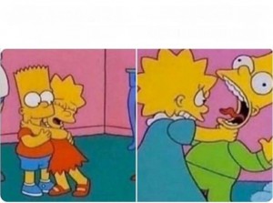 Создать мем: Барт Симпсон, барт из симпсонов с сердечками, мемы симпсоны