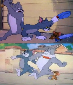 Create meme: the Jerry, Tom and Jerry jokes about love, spike Tom and Jerry