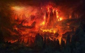 Create meme: Mustafar, background of hell