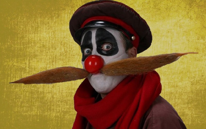 Create meme: Sergey Gladkov pun, the village of fools heroes, village of fools clown