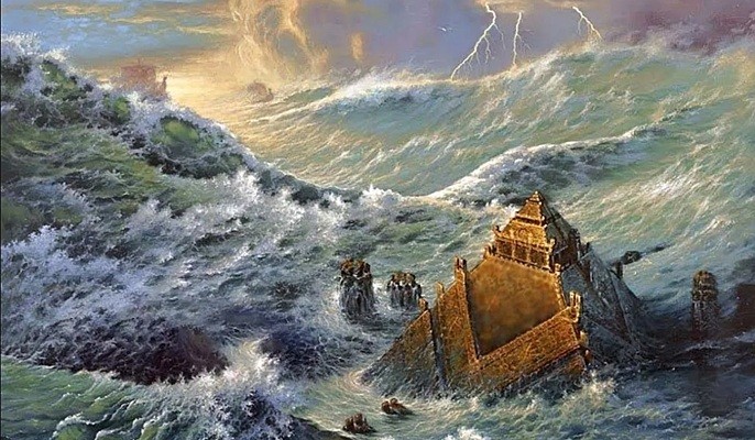 Создать мем: иван айвазовский. всемирный потоп. 1864, ноев ковчег великий потоп, потоп