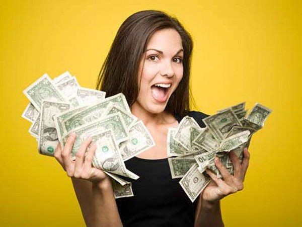 Create meme: highly paid work for girls, dollars in the hands of a girl, money earnings