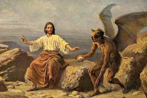 Создать мем: диавол, иисус постился 40 дней в пустыне, богочеловек иисус христос