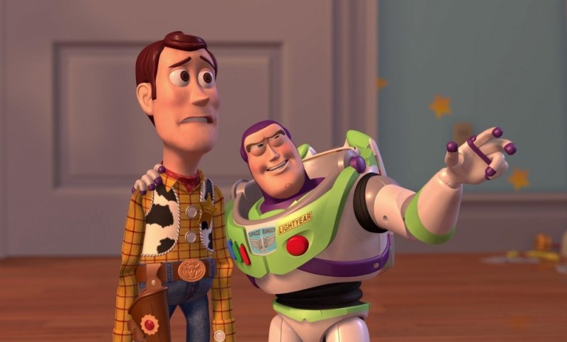 Create meme: buzz and woody, woody's toy story, baz Lightyear and woody