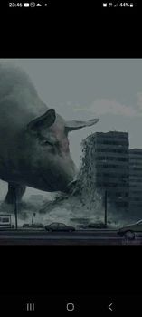 Create meme: a giant pig, pigs, A huge pig is destroying the city