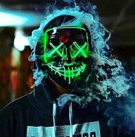 Create meme: glow in the dark mask, mask purge, neon mask