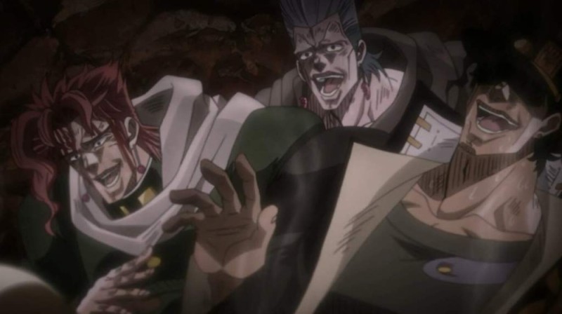 Create meme: Jotaro Iggy Kakein Joseph Abdul, Joe Joe Polnareff and Jotaro, jojo jotaro