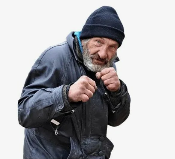 Create meme: homeless man on a white background, homeless , bum sticker