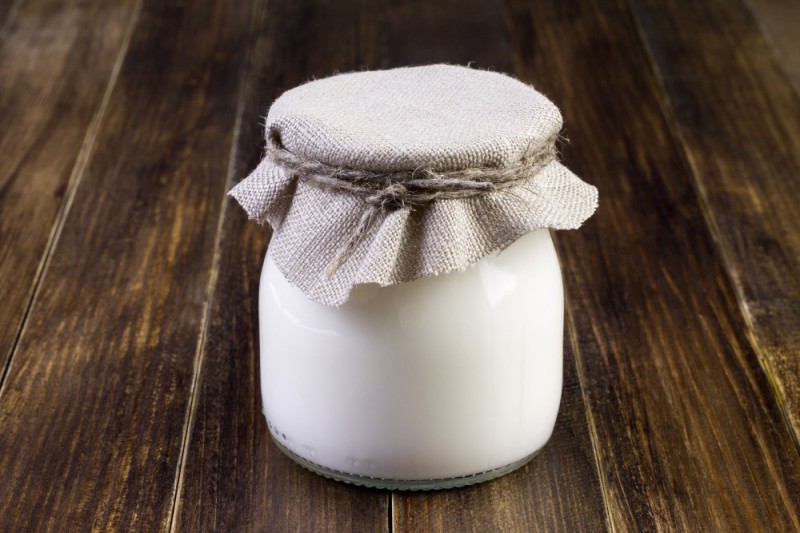 Create meme: yogurt in a glass jar, goat's milk, yogurt in a jar