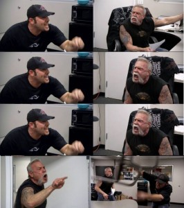 Создать мем: американ чоппер мемы, american chopper argument мем, комикс мем американский чоппер