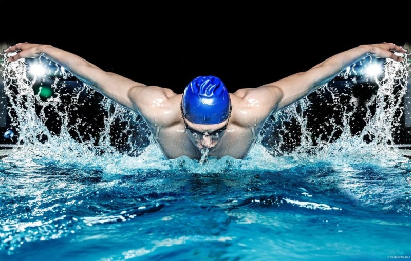 Create meme: swimmer in the pool, butterfly swimming, swimming