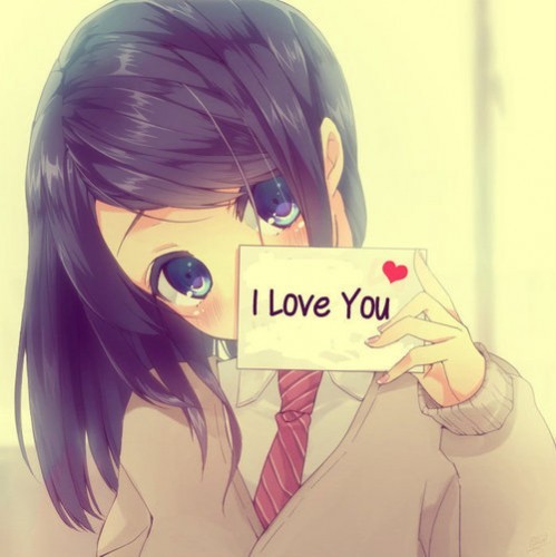 create meme "anime images i love you cute anime avatar