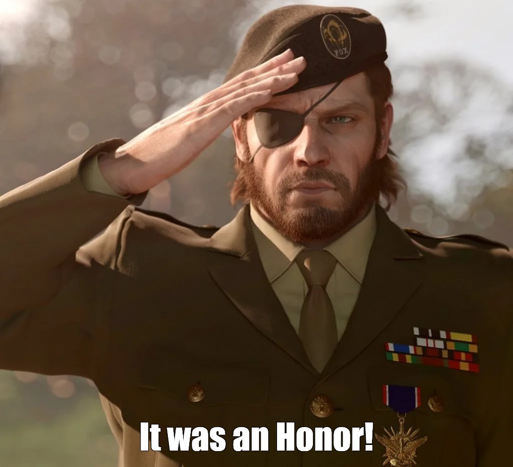 Create meme metal gear solid, solid snake honor, press f to pay