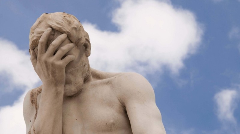 Create meme: the statue facepalm, facepalm , rukalizo statue of Benjamin