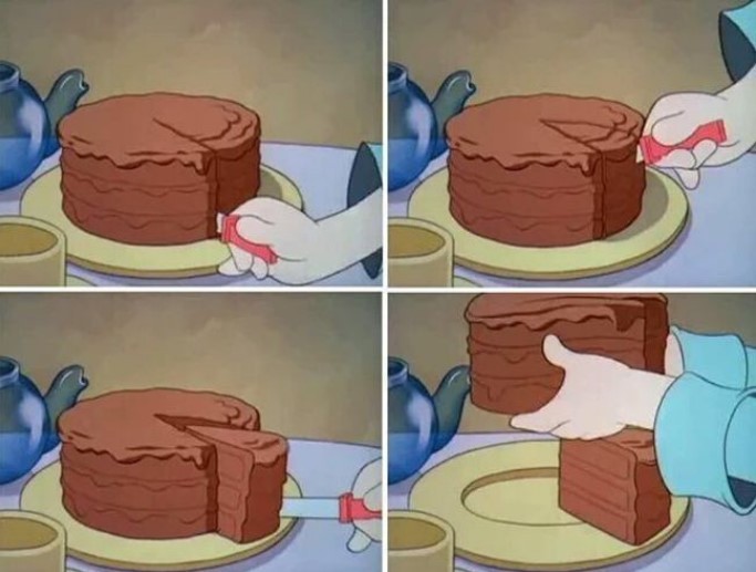 Создать мем: торт мем, разрезать торт, мемы про тортики