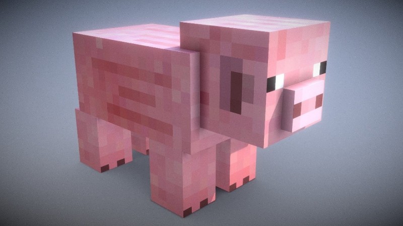 Create meme: minecraft pig, pig from minecraft, pig minecraft