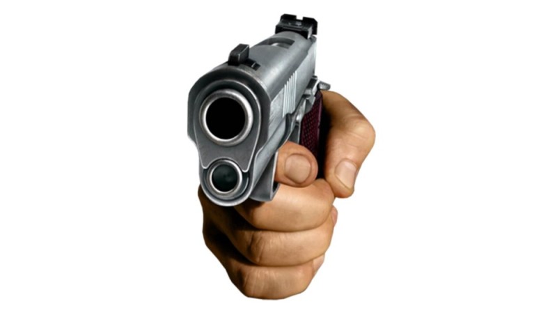 Create meme: a gun pointed at the camera, Gun in hand without background, The gun in the screen