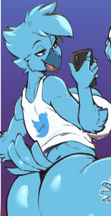 Создать мем: tweetfur anthro, твиттер птичка фурри, голубые авиане
