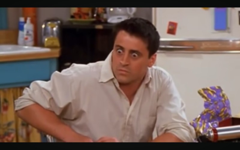 Create meme: Matt Leblanc's Surprise meme, Joe tribbiani meme, tensin Alexey Vasilyevich Izhevsk