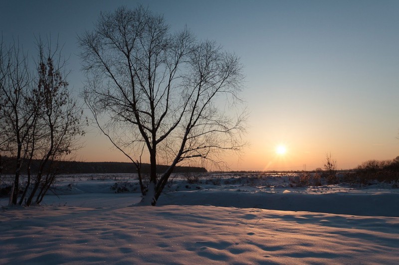 Create meme: winter sunset, winter dawn, winter landscapes