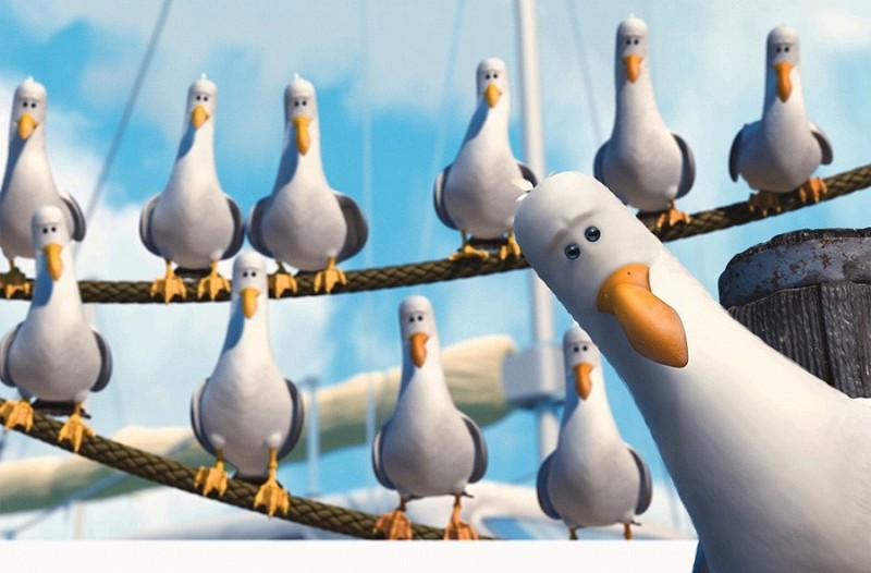 Create meme: seagulls from Nemo, gulls give, seagulls give give give from the cartoon