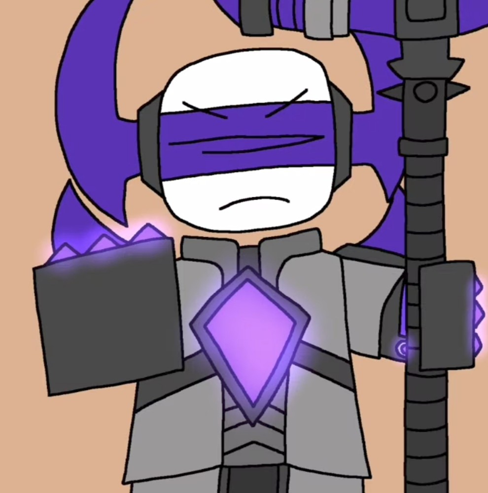 Create meme: Avatar enderman, the get, purple knight castle crashers