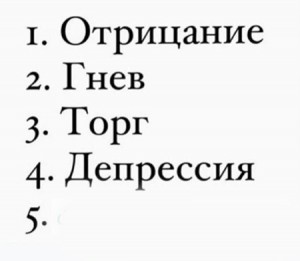 Создать мем: 5 ступеней депрессия принятие, отрицание гнев торг депрессия принятие суббота воскресенье, текст