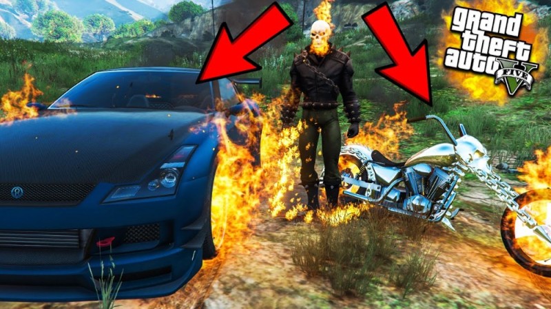 Create meme: Ghost Rider GTA, Ghost Rider in GTA 5, Ghost Rider mod