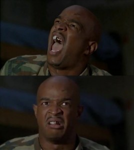 Create meme: a black man, \ can't feel her., Major Payne