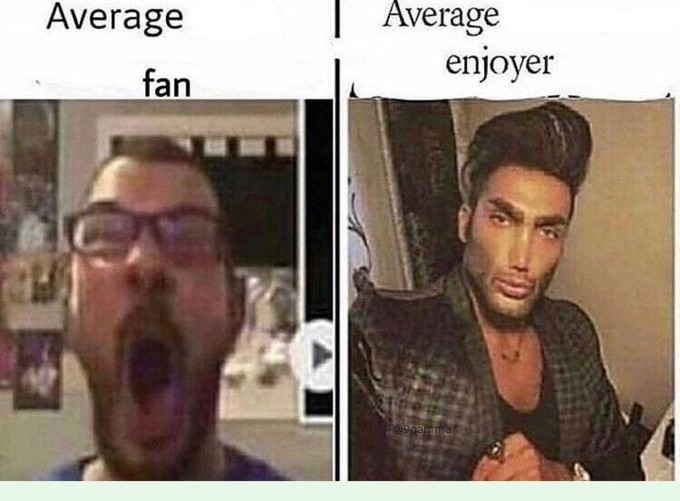 Создать мем: chad enjoyer, average fan vs average enjoyer, аверейдж энджоер