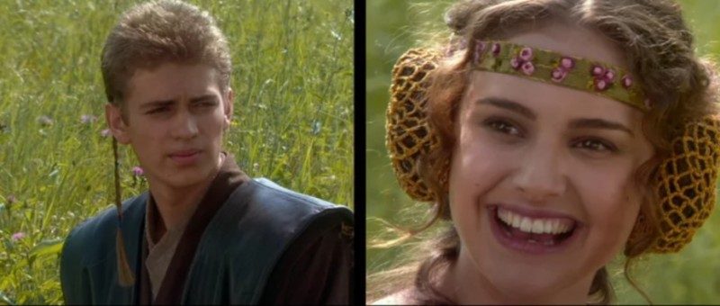 Create meme: Anakin and Padme on a picnic, Anakin and Padme, Star Wars meme Anakin and Padme