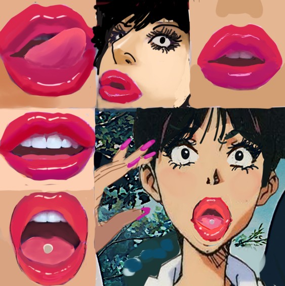 Create meme: in the style of pop art, pop art , lips pop art