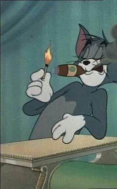 Create meme: Tom with a cigarette tom and jerry, Tom and Jerry with cigar, Tom cat from Tom and Jerry