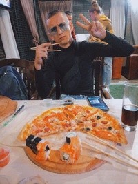 Create meme: rolls pizza, male, people