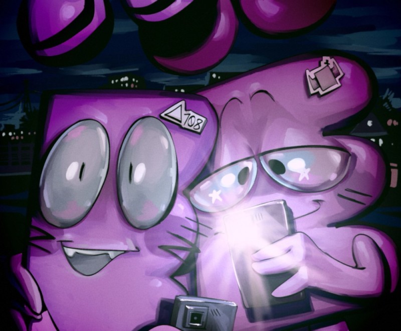 Create meme: violet, purple sky, pink graffiti