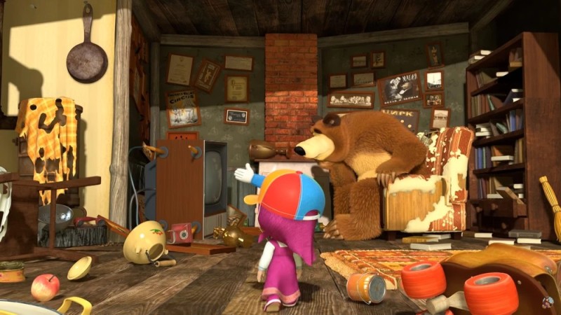 Create meme: Masha and the bear case in the hat 41 series, Masha and the bear , Masha and the bear 57 series at a halt