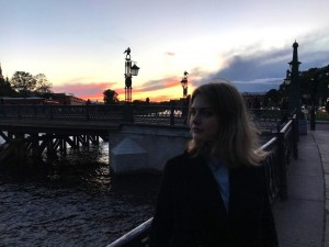 Create meme: Petersburg, Ioannovsky bridge, Moscow bridge dawn