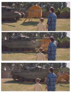 Create meme: tanks father and son, people
