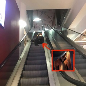 Create meme: feet, escalator