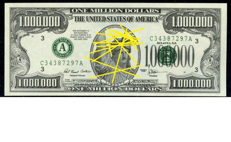 Create meme: dollar , 1,000,000 US dollars, $1,000,000 bill