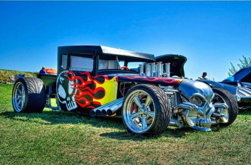 Создать мем: зил 157 хот род, custom ford durty 30, машина bone shaker boneshaker