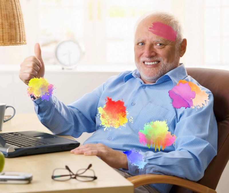 Create meme: grandfather Harold , meme harold, hide the pain Harold