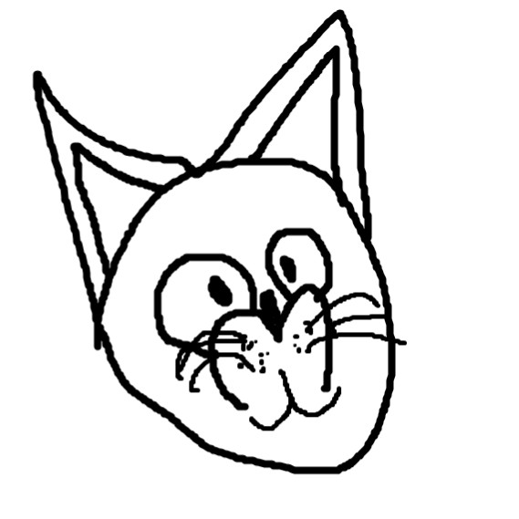 Create meme: cat's face drawing, figure , cat 