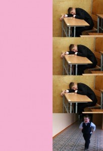 Create meme: Desk, student sleeping at her Desk, the back of the Desk meme