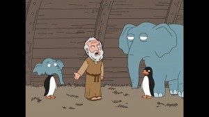 Create meme: family guy the elephant and the penguin, family guy Noahs ark, meme elephant and the penguin family guy