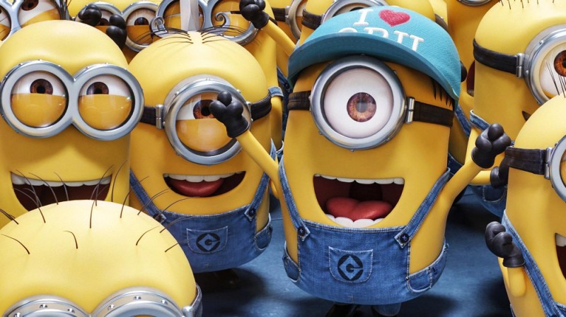 Create meme: minion, lots of minions, minions many minions